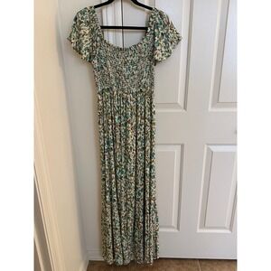 NWT Gilli Malia Maternity Maxi Dress Green Floral Boho Stitch Fix‎ Small